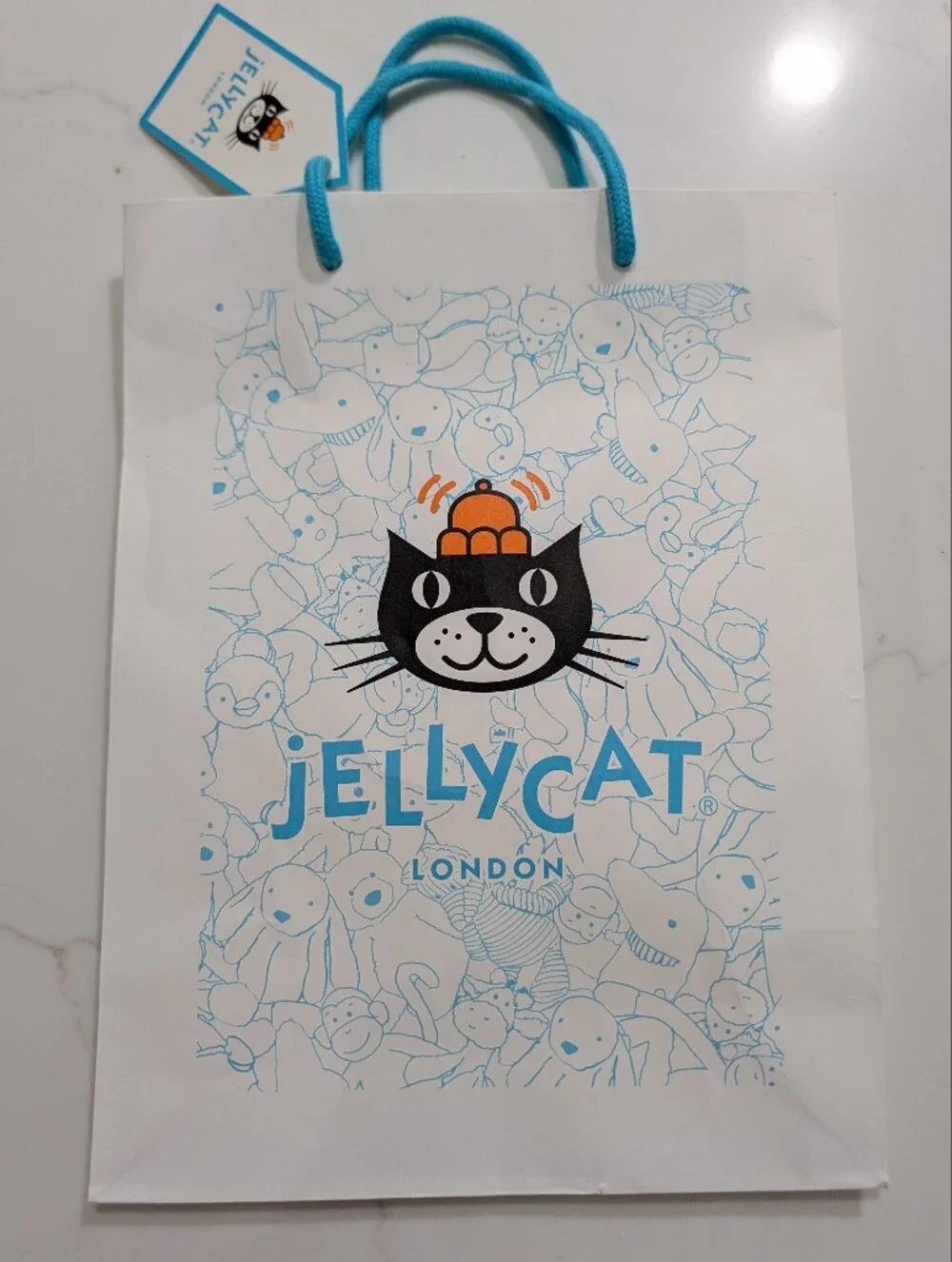 Jellycat White & Turquoise 25th Anniversary Gift Bag {Never Used}